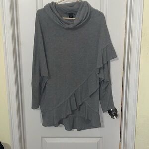 Grace Elements gray ruffle top